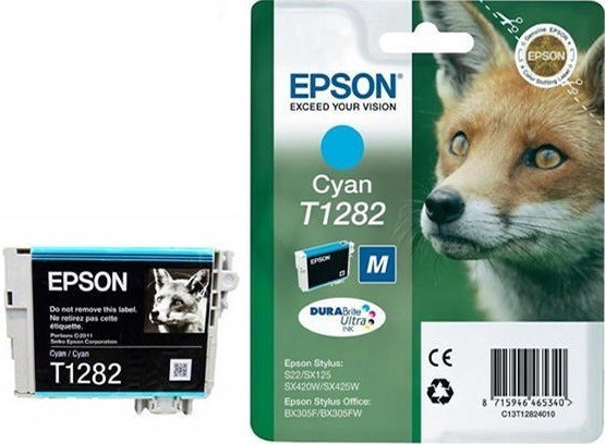 Картридж струйный Epson оригинальный C13T12824011 / C13T12824010 T1282 голубой, C (cons ink)