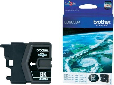 Картридж струйный Brother оригинальный LC-985bk (MFC-J265W/DCP-J125/J315W) Black (300стр)