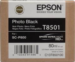 Картридж струйный Epson оригинальный C13T850100 T8501 для SC-P800 черный глянцевый, photo black, 80 мл. (cons ink)