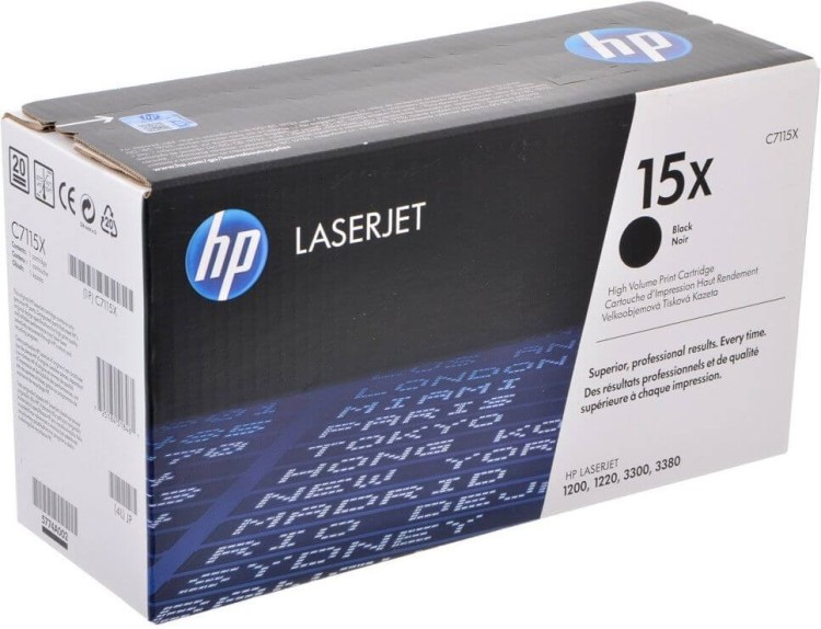 Картридж HP C7115X (15X) оригинальный для принтеров LaserJet 1200/ 1200n/ 1220/ 3300mfp/ 3310dp/ 3320n/ 3320mfp/ 3330mfp/ 3380 black, 3500 страниц