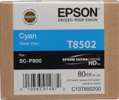 Картридж струйный Epson оригинальный C13T850200 T8502 для SC-P800 голубой, 80 мл. (cons ink)