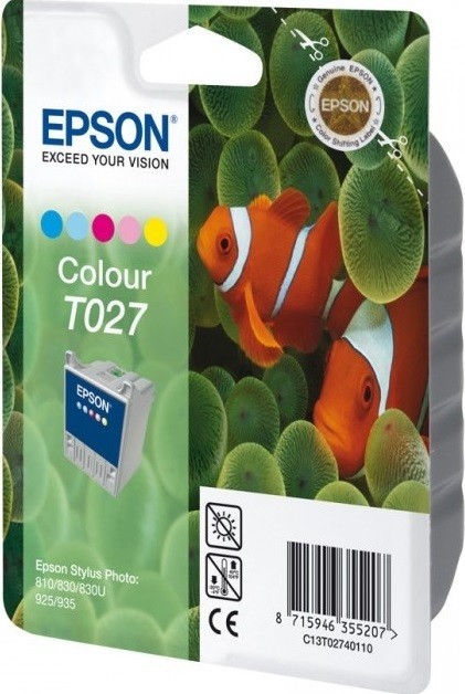 Картридж струйный Epson оригинальный C13T02740110 T027 Epson ST PHOTO 810/830/925 цветной 220 копий