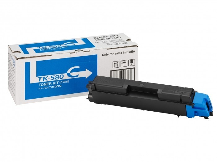 Картридж Kyocera TK-580C (1T02KTCNL0) оригинальный для принтеров FS-C5150DN cyan, 2 800 страниц