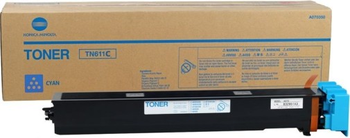 Картридж Konica-Minolta TN-611C/ TN611C/ A070450 оригинальный для принтеров bizhub C451/ C550/ C650, голубой, 27000 стр.