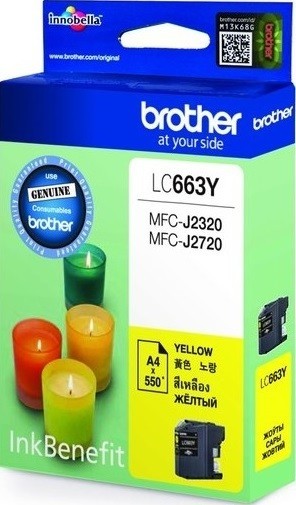 Картридж струйный Brother оригинальный LC-663Y (MFCJ2320/2720) Yellow (550стр) Картридж струйный Brother оригинальный LC-663Y (MFCJ2320/2720) Yellow (550стр)