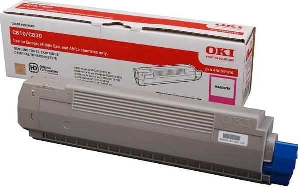 Картридж OKI (44059118/44059106) оригинальный для принтеров C810/ C830/ MC860, пурпурный, 8000 стр.