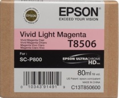 Картридж струйный Epson оригинальный C13T850600 T8506 для SC-P800, Light Magenta, 80 мл. (cons ink)