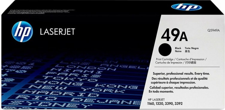 Картридж HP Q5949A (49A) оригинальный для принтеров LaserJet 1160/ 1320/ 1320n/ 1320nt/ 1320nw/ 3390/ 3392 black, 2500 страниц