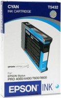 Картридж струйный Epson оригинальный C13T543200 T5432 для Stylus Pro 7600/9600 (голубой)