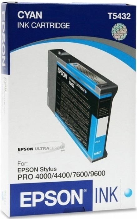 Картридж струйный Epson оригинальный C13T543200 T5432 для Stylus Pro 7600/9600 (голубой)