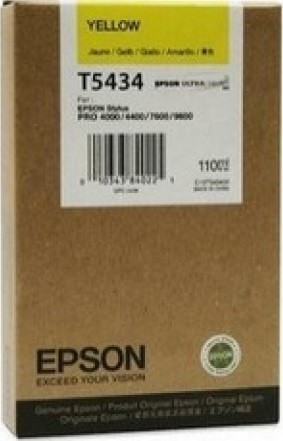 Картридж струйный Epson оригинальный C13T543400 T5434 для Stylus Pro 7600/9600 (желтый)