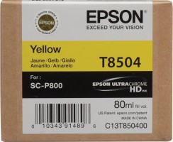 Картридж струйный Epson оригинальный C13T850400 T8504 для SC-P800, жёлтый, 80 мл. (cons ink)