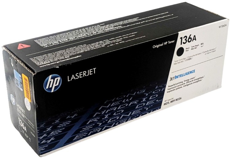 Картридж HP W1360A (136A) оригинальный для принтеров LaserJet M211d/ M211dw/ M236d/ M236dw, черный, 1150 страниц