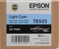 Картридж струйный Epson оригинальный C13T850500 T8505 для SC-P800, Light Cyan, 80 мл. (cons ink)