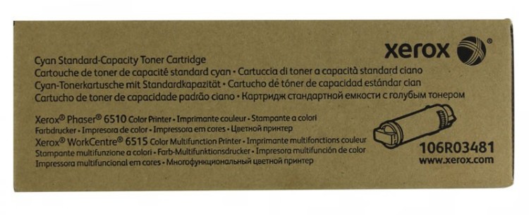Картридж Xerox 106R03481 оригинальный для Xerox Phaser 6510, WorkCentre 6515, cyan (1000 страниц)