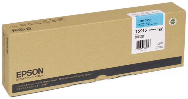 Epson C13T591500 оригинальный картридж (T5915 Light Cyan) для принтера Epson Stylus Pro 11880, светло-голубой