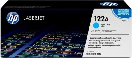 Картридж HP Q3961A (122A) оригинальный для принтеров Color LJ 2550L/ 2550LN/ 2550N/ 2800/ 2820/ 2840 cyan, 4000 страниц
