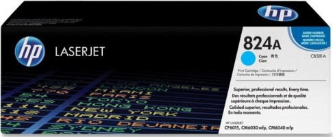 Картридж HP CB381A (824A) оригинальный для принтеров Color LaserJet CM6030/ CM6040/ CP6015 ColorSphere cyan, 21000 страниц