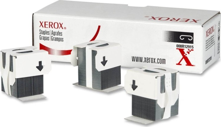 Картридж со скрепками Xerox 008R12915 оригинальный для принтера Xerox DocuColor 240/ 250, CopyCentre C123/ C128, WorkCentre 3210/ 5024/ 6400/ 6515/ 7132, 3*5000 шт.