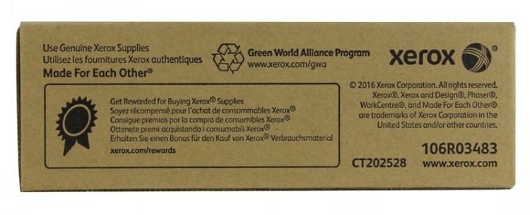Картридж Xerox 106R03483 оригинальный для Xerox Phaser 6510, WorkCentre 6515, yellow (1000 страниц)