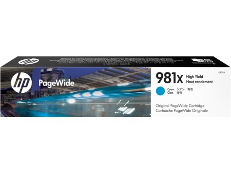 Картридж оригинальный HP 981X (L0R09A) для HP PageWide Enterprise Color 556/ 586, голубой, 10000 стр.