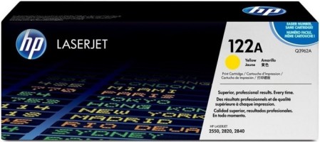 Картридж HP Q3962A (122A) оригинальный для принтеров Color LJ 2550L/ 2550LN/ 2550N/ 2800/ 2820/ 2840 yellow, 4000 страниц