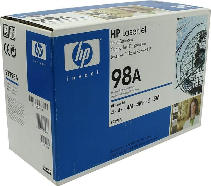Картридж HP 92298A (98A) оригинальный для принтеров LaserJet 4/ 4+/ 4m/ 4m+/ 5/ 5M/ 5N black, 6800 страниц Картридж HP 92298A (98A) оригинальный для принтеров LaserJet 4/ 4+/ 4m/ 4m+/ 5/ 5M/ 5N black, 6800 страниц
