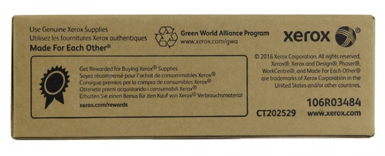 Картридж Xerox 106R03484 оригинальный для Xerox Phaser 6510, WorkCentre 6515, black, увеличенный (2500 страниц)