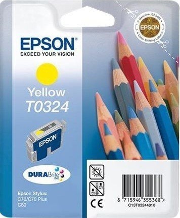 Картридж струйный Epson оригинальный C13T03244010 T0324 для St С70/80 (желтый)