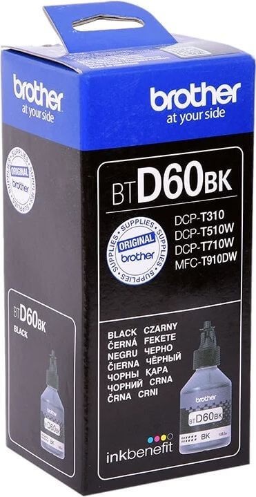 Чернила Brother BTD60BK оригинальные для принтеров  DCP-T310/ T510W/ T710W, чёрный, 108мл, 6500 стр.