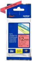 Кассета с лентой для печати наклеек Brother оригинальная TZE-431 (TZe431) для P-Touch, лента 12мм*8м, чёрный на красном