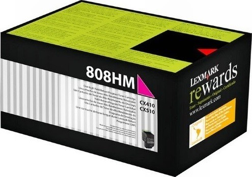 Картридж лазерный Lexmark 80C8HM0 для принтеров CX410/CX510, пурпурный, 3000 стр.