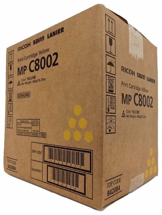 Картридж Ricoh MP C8002 (842148) оригинальный для Ricoh Aficio MP C6502SP/ C8002SP, желтый, 29000 стр. Картридж Ricoh MP C8002 (842148) оригинальный для Ricoh Aficio MP C6502SP/ C8002SP, желтый, 29000 стр.