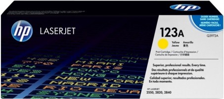 Картридж HP Q3972A (123A) оригинальный для принтеров Color LaserJet 2550/ 2820/ 2840 yellow, 2000 страниц