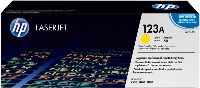 Картридж HP Q3972A (123A) оригинальный для принтеров Color LaserJet 2550/ 2820/ 2840 yellow, 2000 страниц