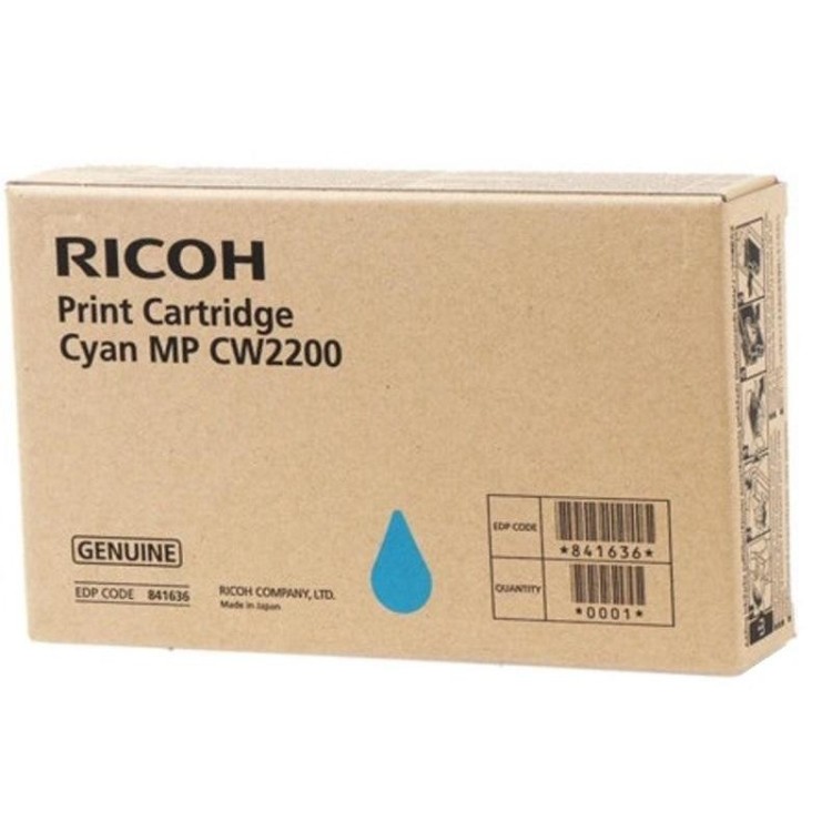 Картридж Ricoh MP CW2200 (841636) оригинальный для Ricoh Aficio MP CW2200SP, голубой, 440 стр.