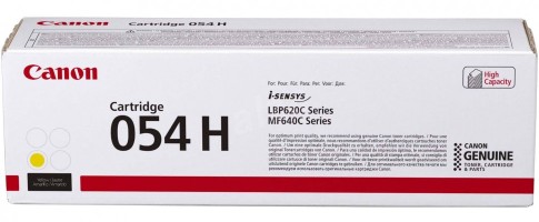 Тонер-картридж Canon 054HY для принтеров MF645Cx/ MF643Cdw/ MF641Cw/ LBP621/ 623, желтый, 2300 стр.