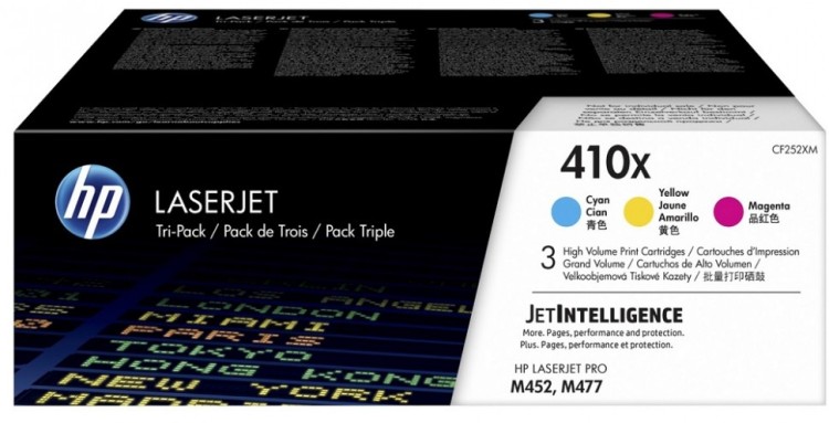Набор картриджей HP CF252XM (CF411X+CF412X+CF413X) (401X) оригинальный для принтеров Color LaserJet Pro M377/ M477/ M452, 3* 5000 страниц