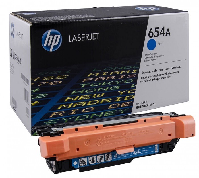 Картридж HP CF331A (654A) оригинальный Cyan для принтеров Color LaserJet Enterprise M651n/ M651dn/ M651xh, 15000 страниц
