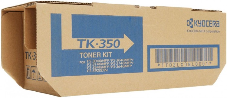 Картридж Kyocera TK-350(B) (1T02LX0NL0) оригинальный для принтеров FS-3040MFP/ FS-3140MFP/ FS-3540MFP/ FS-3640MFP/ FS-3920DN black, 15000 страниц