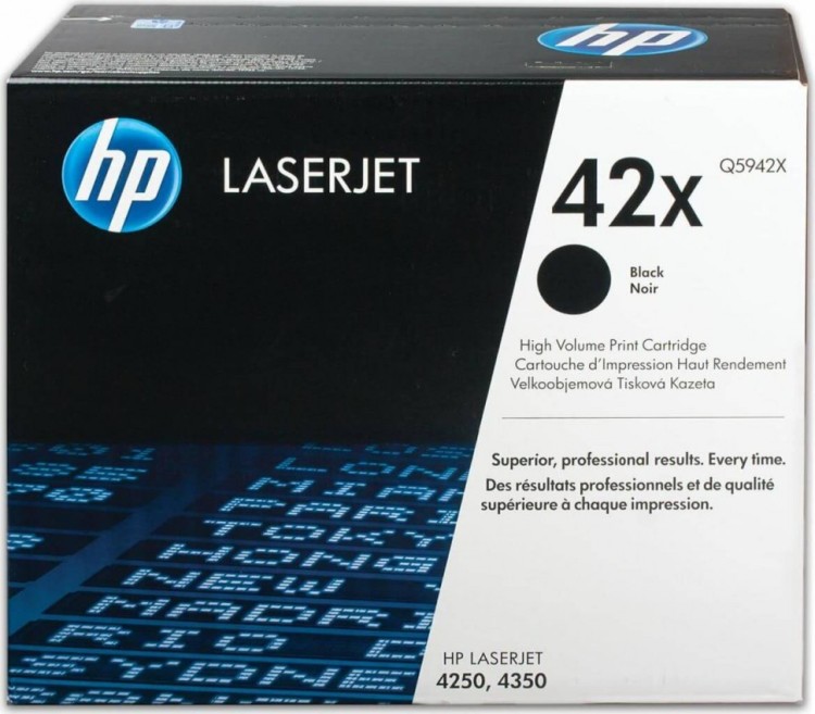 Картридж HP Q5942X (42X) оригинальный для принтеров LaserJet 4240/ 4240n/ 4250/ 4250n/ 4250tn/ 4250dtn/ 4250dtnsl/ 4350/ 4350n/ 4350tn/ 4350dtn/ 4350dtns black, 20000 страниц