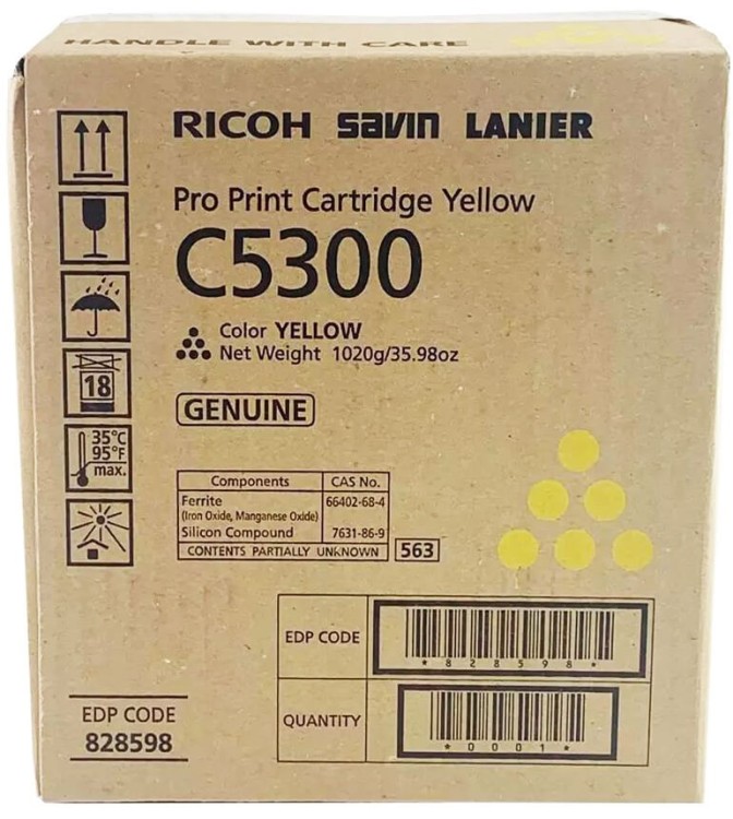 Картридж Ricoh C5300 (828602) оригинальный для 	Ricoh Pro С5300S/ C5310S, желтый, 29000 стр.