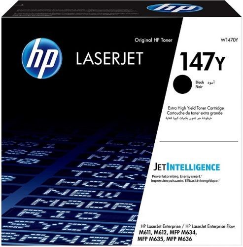 Картридж HP 147X (W1470Y) оригинальный для принтеров LaserJet Enterprise M611dn / M612dn/ M636z/ M635z, черный, 42000 стр.