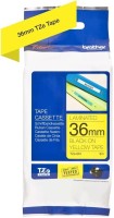Кассета с лентой для печати наклеек Brother оригинальная TZE-661 (TZe661) для P-Touch, лента 36мм*8м, чёрный на жёлтом
