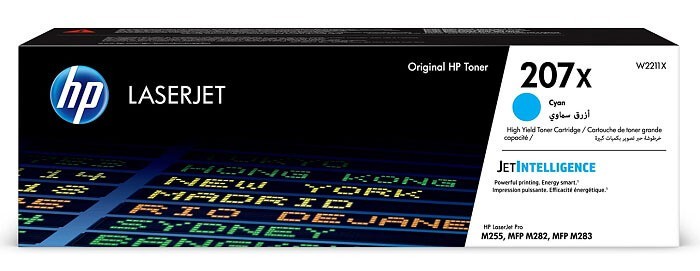 Картридж HP W2211X (207X) оригинальный для принтеров Color Laser Jet M255/ MFP M282/ M283, cyan, 2450 страниц