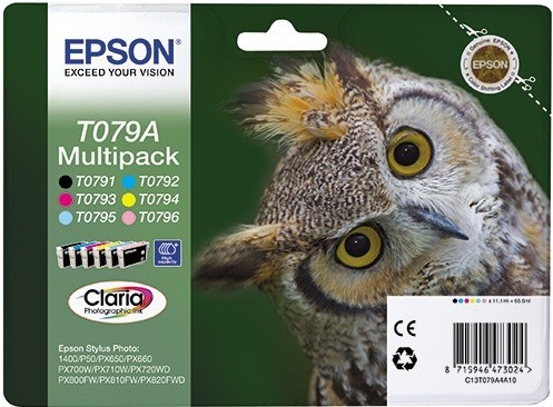Набор картриджей Epson оригинальный C13T079A4A10 для P50/PX660 (черный, пурпурный, голуб, желтый, светло-пурпур, светло-голуб) (cons ink)