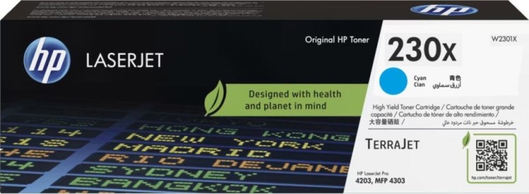 Картридж HP W2301X (230X) оригинальный для HP Color LaserJet Pro 4203/ MFP 4303, голубой, увеличенный, 5500 стр. Картридж HP W2301X (230X) оригинальный для HP Color LaserJet Pro 4203/ MFP 4303, голубой, увеличенный, 5500 стр.