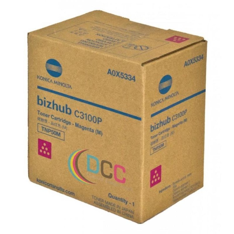 Картридж Konica-Minolta TNP-50M (A0X5354) оригинальный для принтеров bizhub C3100P, пурпурный, 5000 стр.