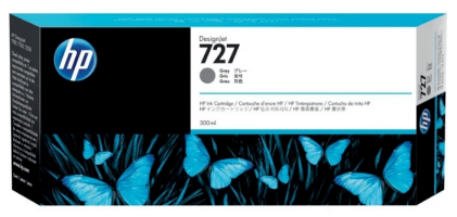 Картридж HP №727 (F9J80A) оригинальный для HP DesignJet T1500/ T1530/ T2500/ T2530/ T3500/ T920/ T930, серый, 300 мл