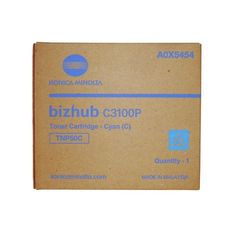 Картридж Konica-Minolta TNP-50C (A0X5454) оригинальный для принтеров bizhub C3100P, голубой, 5000 стр.